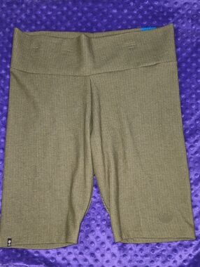adidas Olive Green Ribbed Bike Shorts